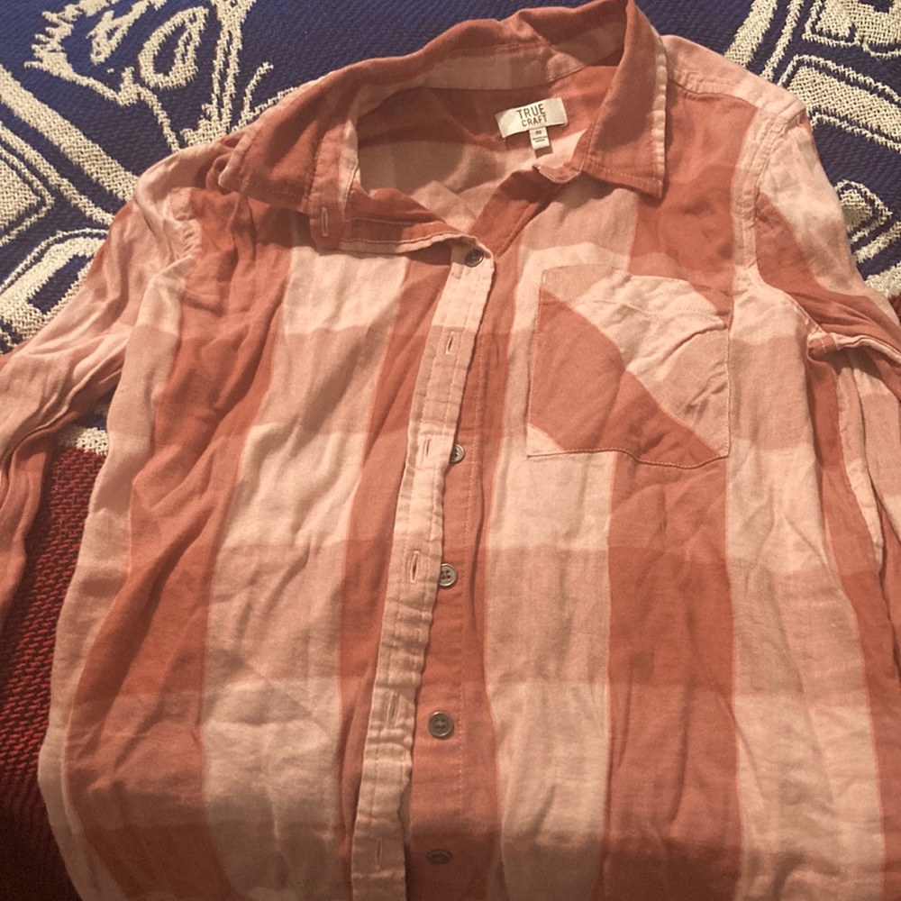 Womens plaid button down shirt